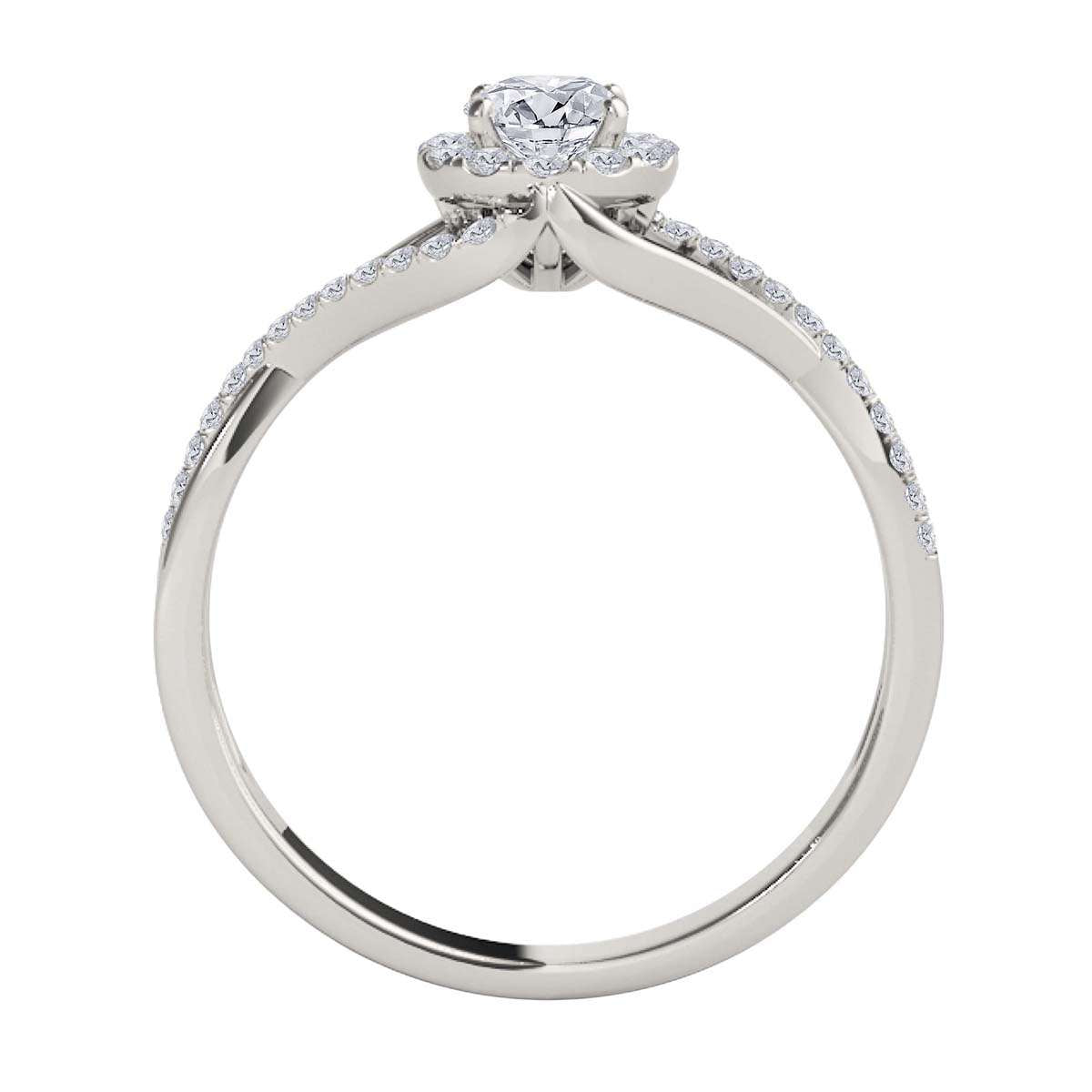 MauliJewels 0.50 Carat Halo Natural Diamond Engagement Wedding Rings for Women in 10K Rose, White & Yellow Gold Mauli Jewels