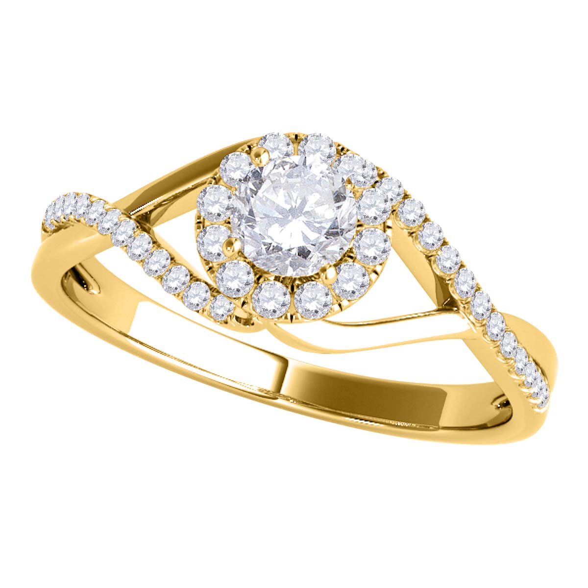 MauliJewels 0.50 Carat Halo Natural Diamond Engagement Wedding Rings for Women in 10K Rose, White & Yellow Gold Mauli Jewels