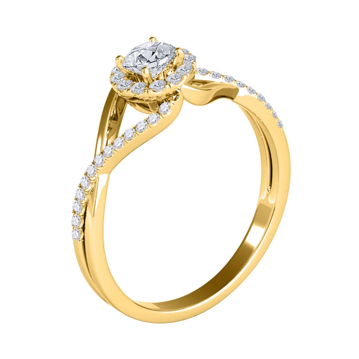 MauliJewels 0.50 Carat Halo Natural Diamond Engagement Wedding Rings for Women in 10K Rose, White & Yellow Gold Mauli Jewels