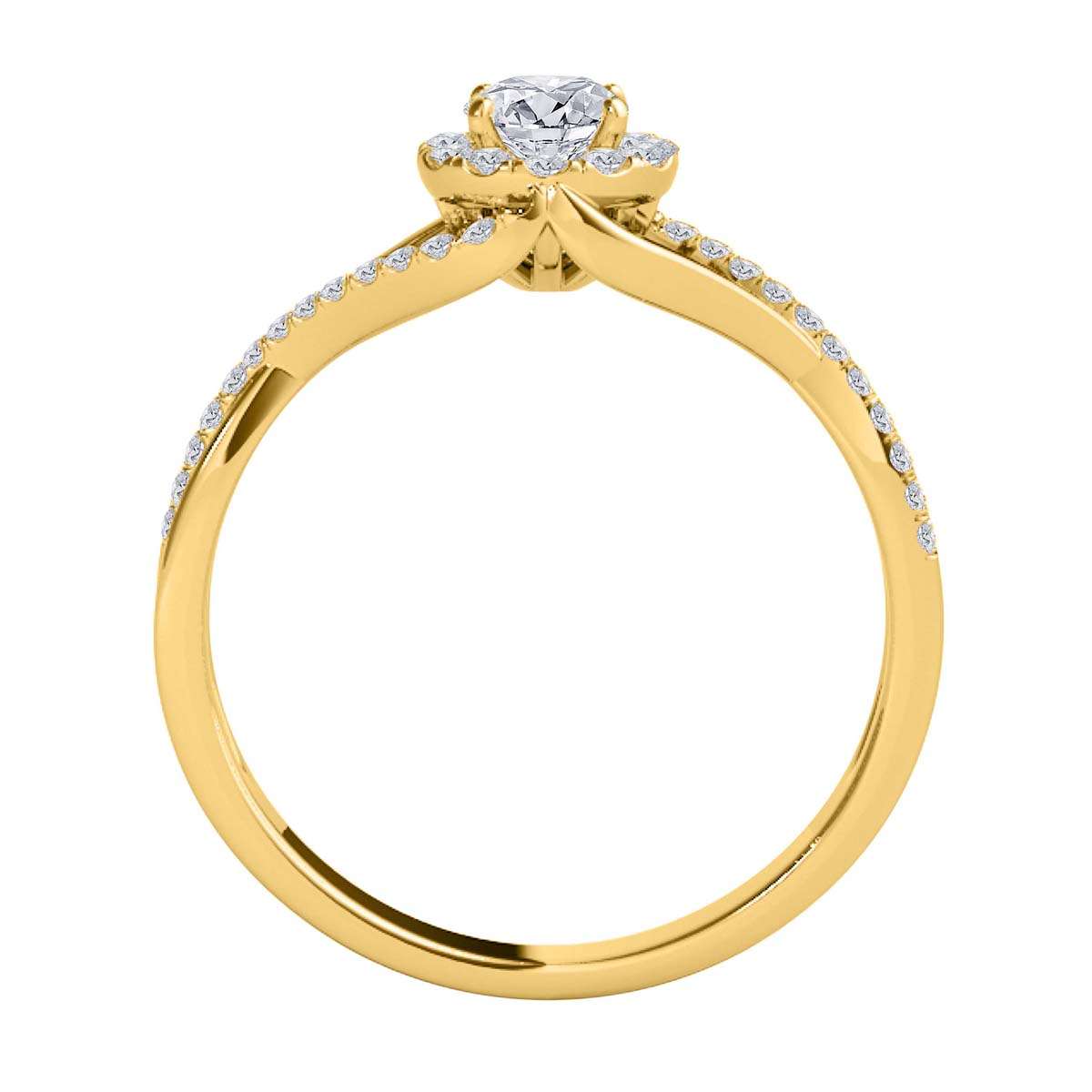 MauliJewels 0.50 Carat Halo Natural Diamond Engagement Wedding Rings for Women in 10K Rose, White & Yellow Gold Mauli Jewels