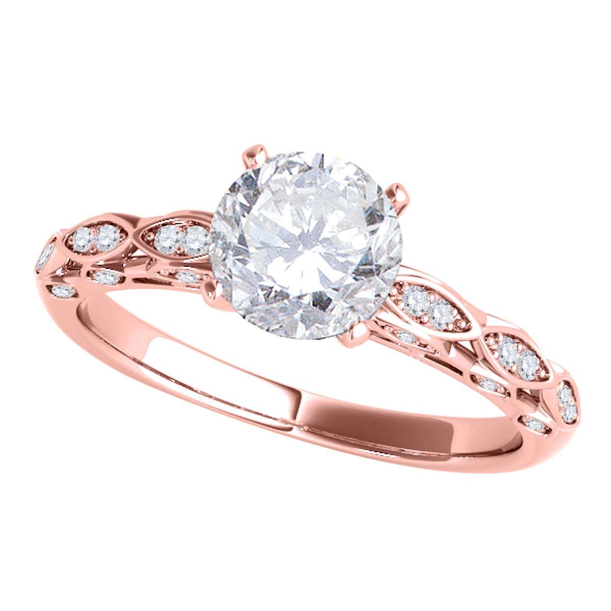0.75 Carat Brilliant Cut Natural Diamond Solitaire Engagement Rings For Women In 14K Rose White & Yellow Gold Mauli Jewels