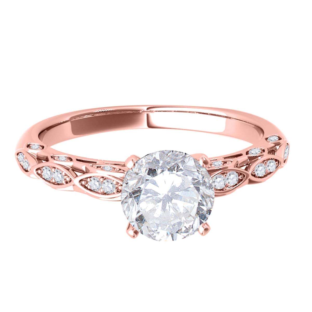 0.75 Carat Brilliant Cut Natural Diamond Solitaire Engagement Rings For Women In 14K Rose White & Yellow Gold Mauli Jewels