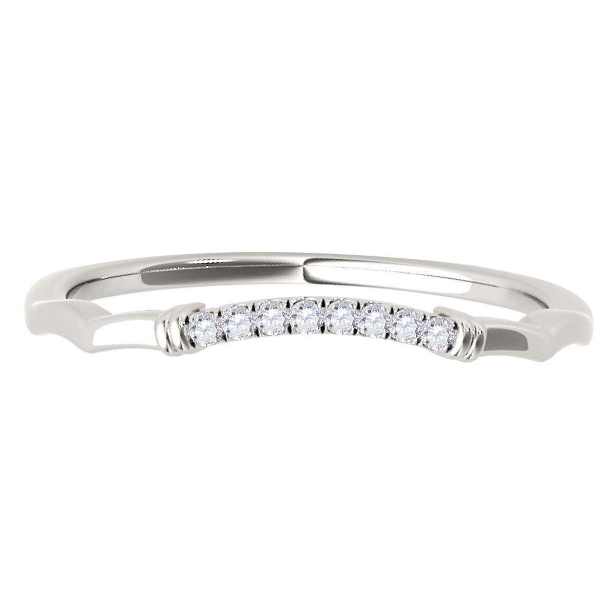 0.05 Carat Natural Diamond Curved Wedding Band For Women in 10K Rose White & Yellow Gold Mauli Jewels