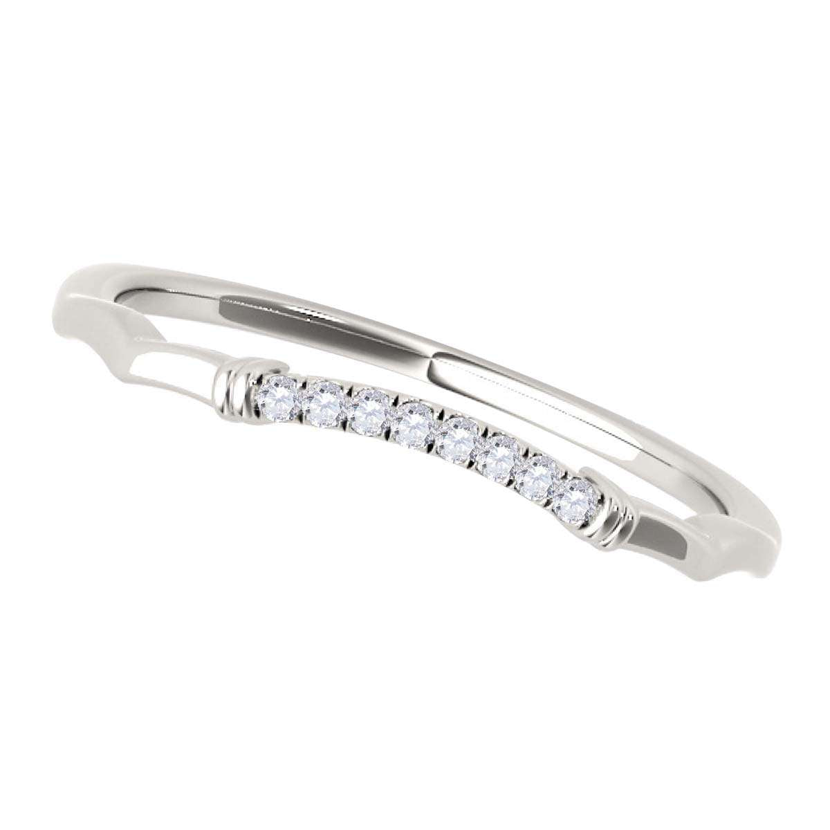 0.05 Carat Natural Diamond Curved Wedding Band For Women in 10K Rose White & Yellow Gold Mauli Jewels