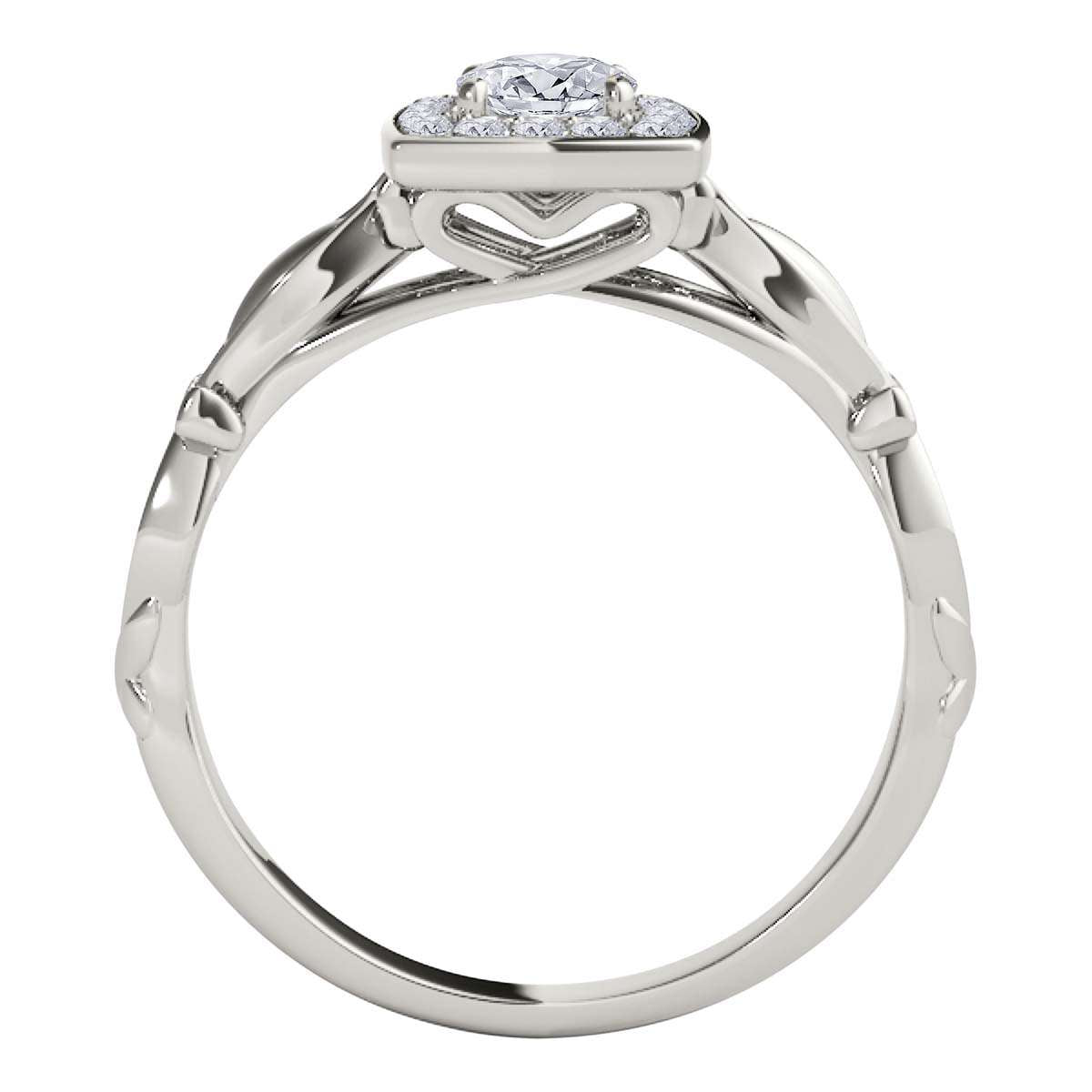 0.50 Carat Halo Diamond Engagement Ring for Women in 14K Solid Rose, White, or Yellow Gold Mauli Jewels