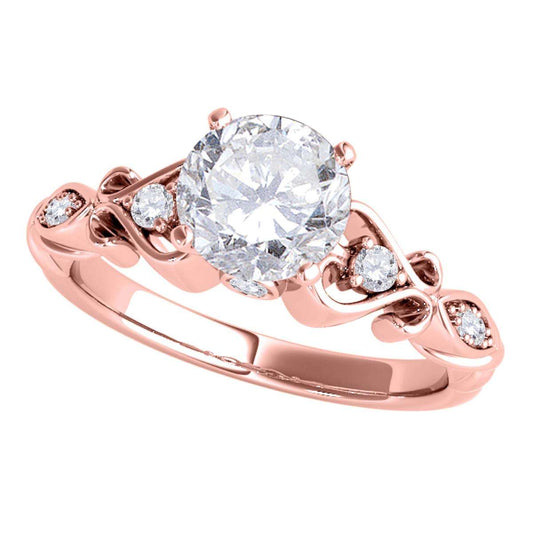 1/2 Carat Brilliant Cut Antique Diamond Engagement Wedding Ring For Women In 14K Rose White & Yellow Gold Mauli Jewels