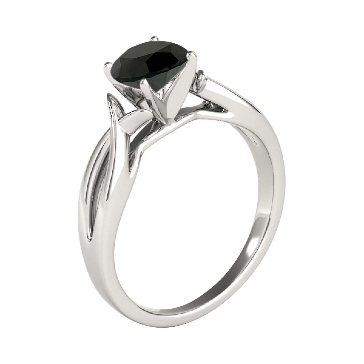 Mauli Jewels 2.00 Carat Natural Black Diamond Split Shank Solitaire Engagement Wedding Rings In Solid 14K Solid Rose White & Yellow Gold Mauli Jewels