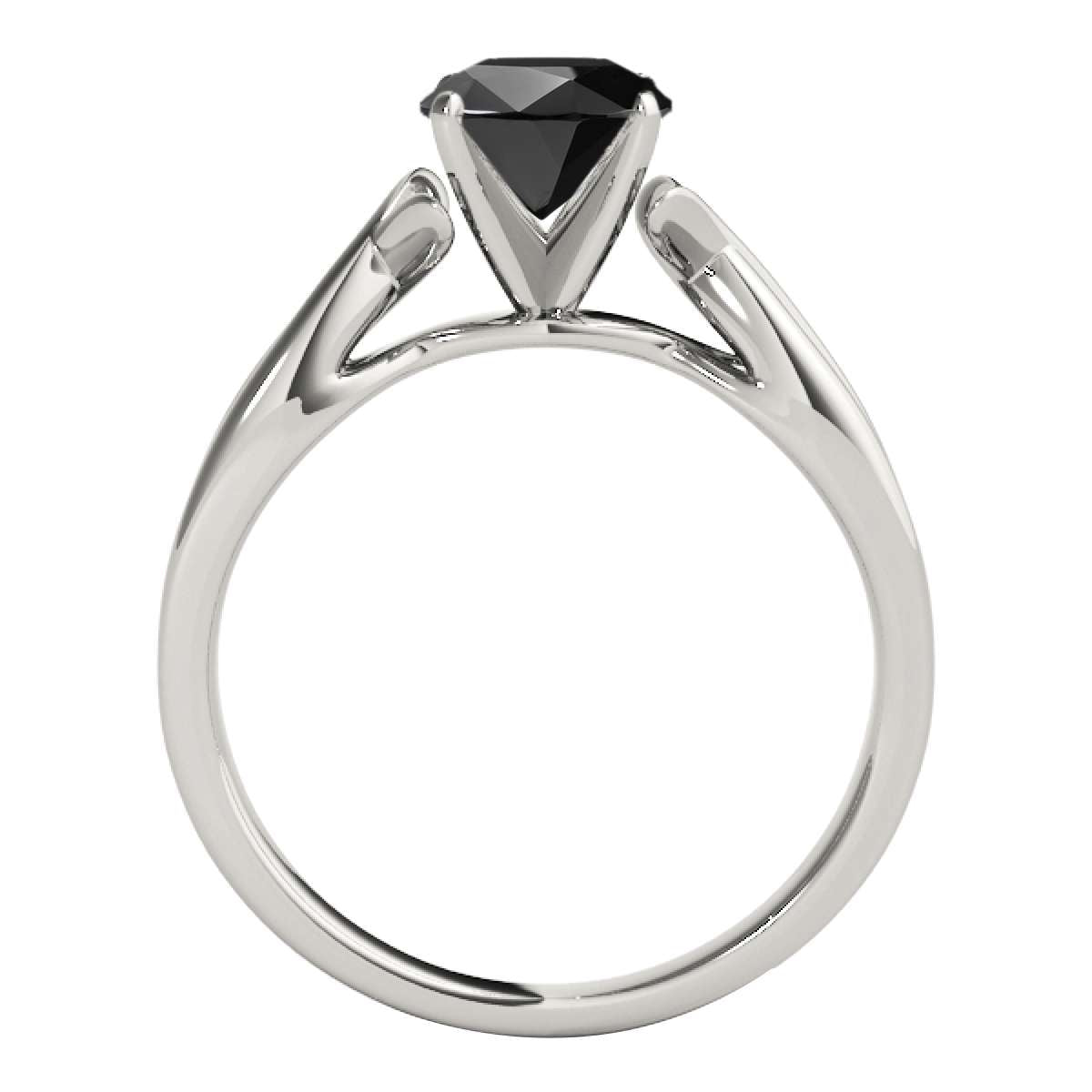 Mauli Jewels 2.00 Carat Natural Black Diamond Split Shank Solitaire Engagement Wedding Rings In Solid 14K Solid Rose White & Yellow Gold Mauli Jewels
