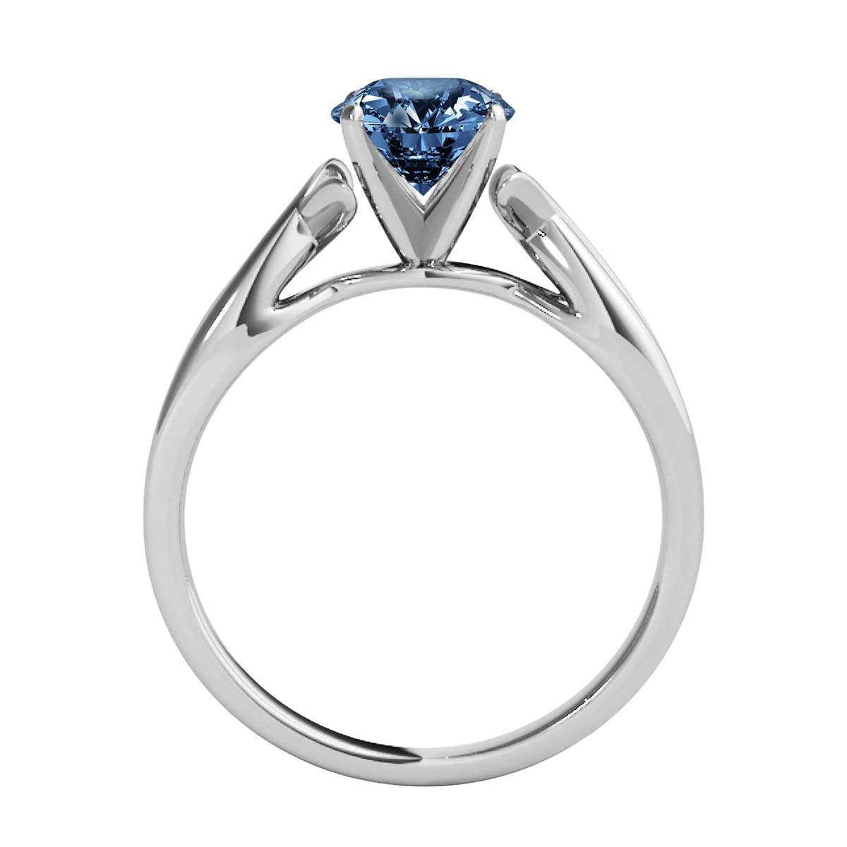 MauliJewels 1.00 Carat Blue Diamond Split Shank Solitaire Engagement Wedding Ring For Women In14K Solid Rose, White & Yellow Gold Mauli Jewels