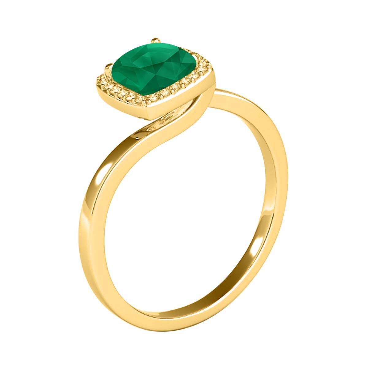 MauliJewels 2.4 Carat Halo Diamond and Emerald Cushion Cut Engagement Ring in 10K Solid Rose, White & Yellow Gold Mauli Jewels