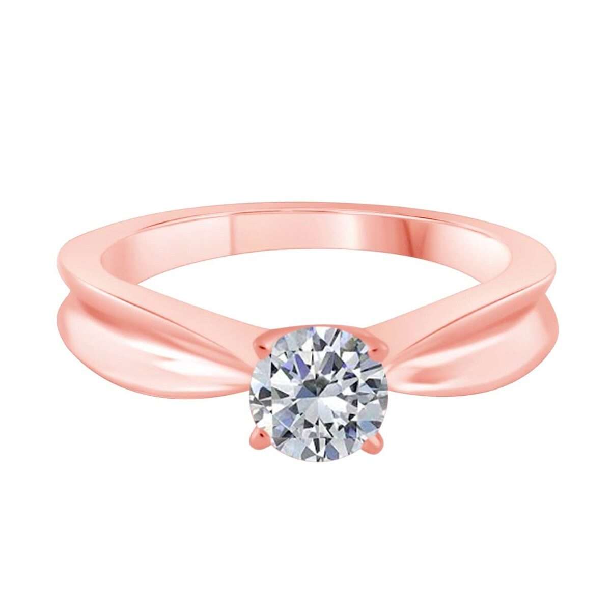 MauliJewels 0.25 Carat Brilliant Cut Diamond Solitaire Wedding Ring Prong-Setting 10K Solid White, Rose & Yellow Gold Mauli Jewels