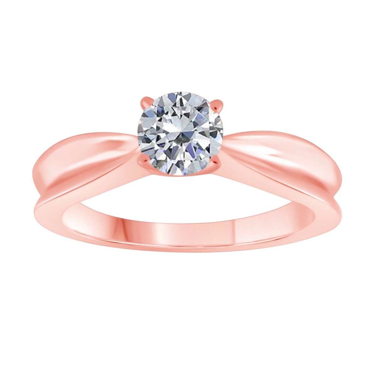 MauliJewels 0.25 Carat Brilliant Cut Diamond Solitaire Wedding Ring Prong-Setting 10K Solid White, Rose & Yellow Gold Mauli Jewels
