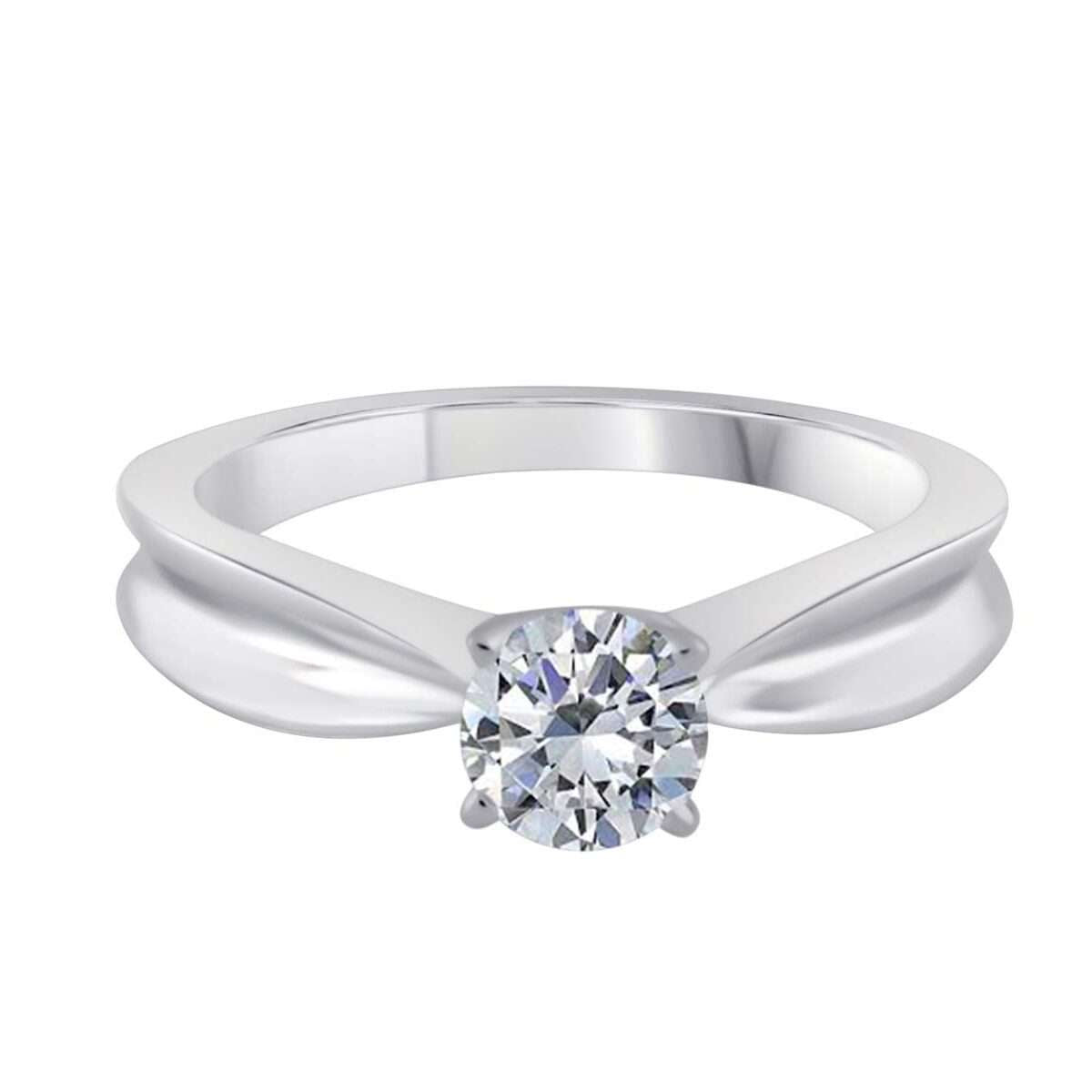 MauliJewels 0.25 Carat Brilliant Cut Diamond Solitaire Wedding Ring Prong-Setting 10K Solid White, Rose & Yellow Gold Mauli Jewels