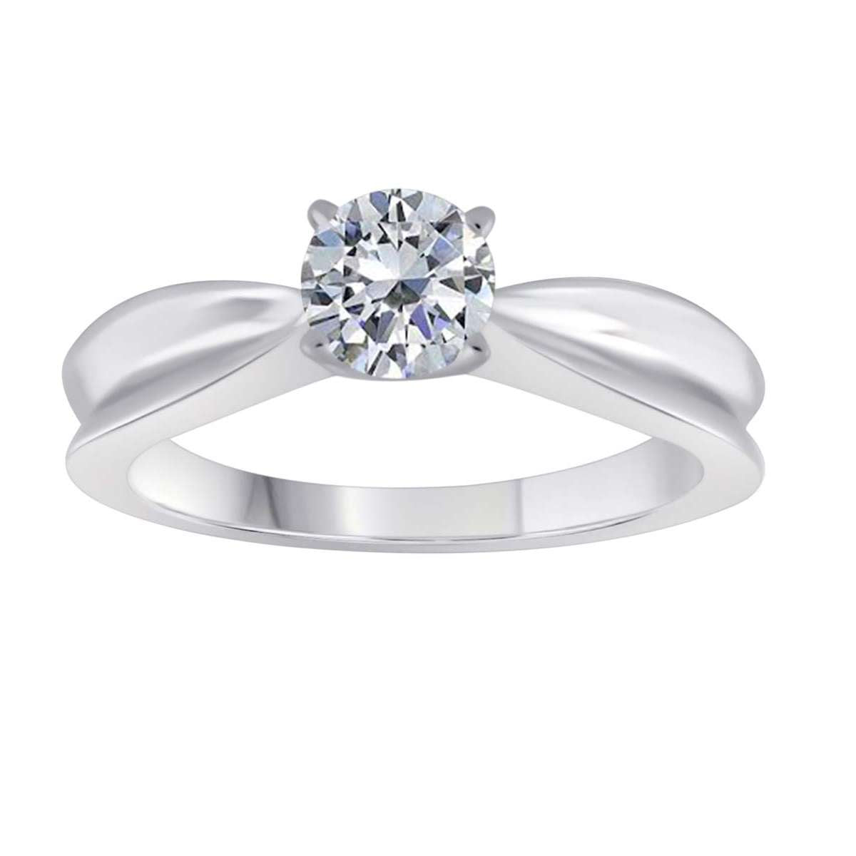 MauliJewels 0.25 Carat Brilliant Cut Diamond Solitaire Wedding Ring Prong-Setting 10K Solid White, Rose & Yellow Gold Mauli Jewels