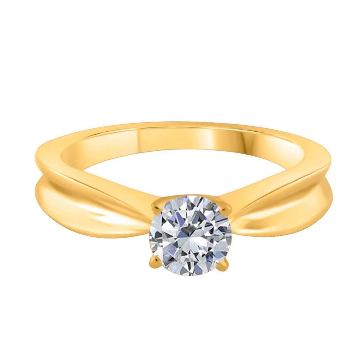 MauliJewels 0.25 Carat Brilliant Cut Diamond Solitaire Wedding Ring Prong-Setting 10K Solid White, Rose & Yellow Gold Mauli Jewels