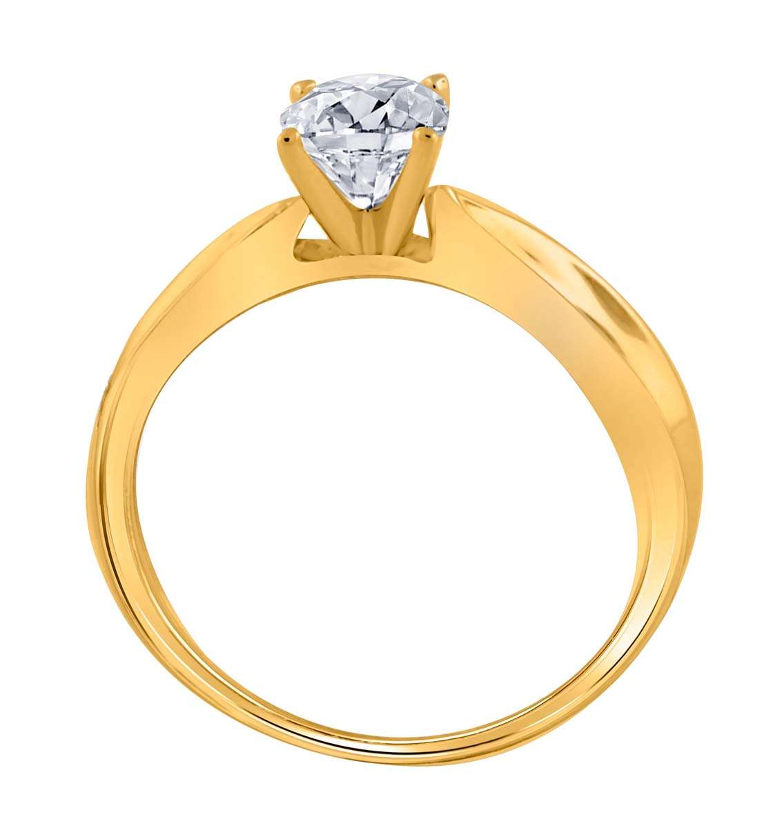 MauliJewels 0.25 Carat Brilliant Cut Diamond Solitaire Wedding Ring Prong-Setting 10K Solid White, Rose & Yellow Gold Mauli Jewels