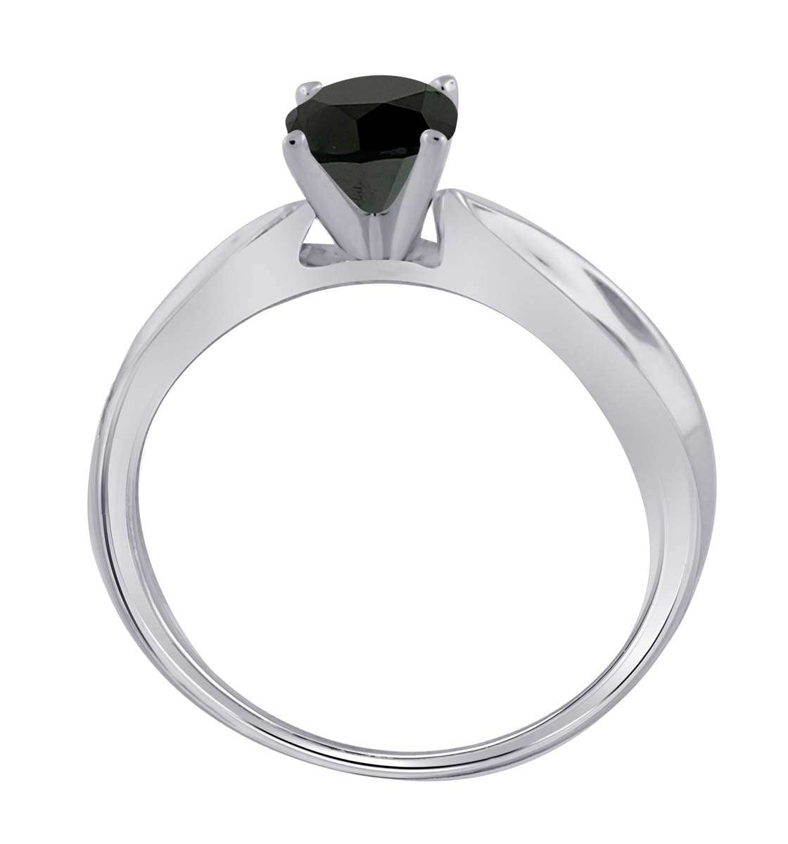Mauli Jewels 0.50 Carat Black Diamond Solitaire Engagement Ring in 10K White, Rose, or Yellow Gold Mauli Jewels