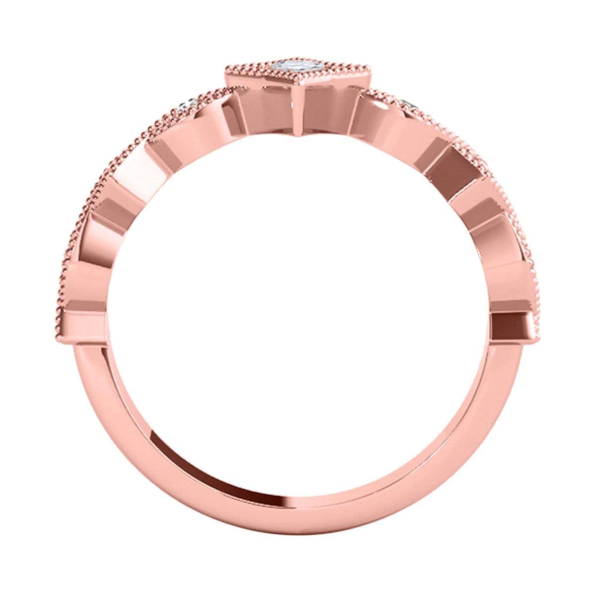 Mauli Jewels 0.25 Carat Diamond Milgrained Hand-Finished Wedding Band prong 10K Solid Yellow White Rose Gold Mauli Jewels