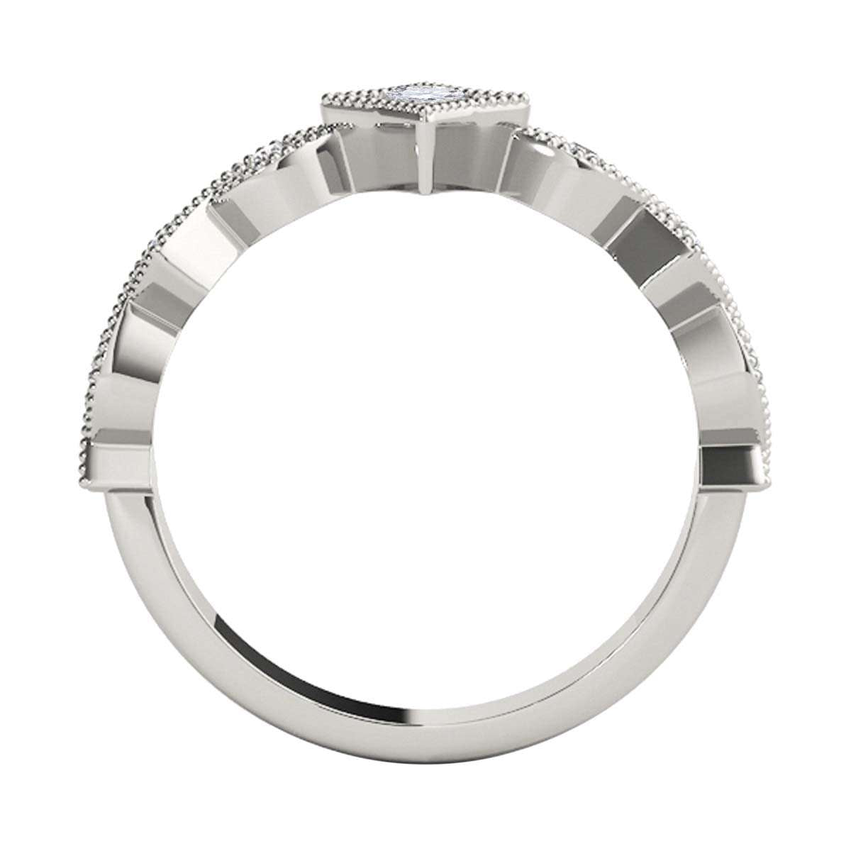 Mauli Jewels 0.25 Carat Diamond Milgrained Hand-Finished Wedding Band prong 10K Solid Yellow White Rose Gold Mauli Jewels