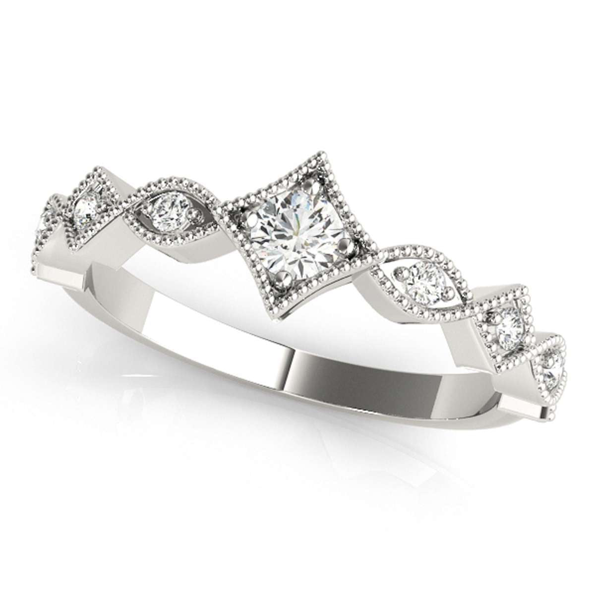 Mauli Jewels 0.25 Carat Diamond Milgrained Hand-Finished Wedding Band prong 10K Solid Yellow White Rose Gold Mauli Jewels