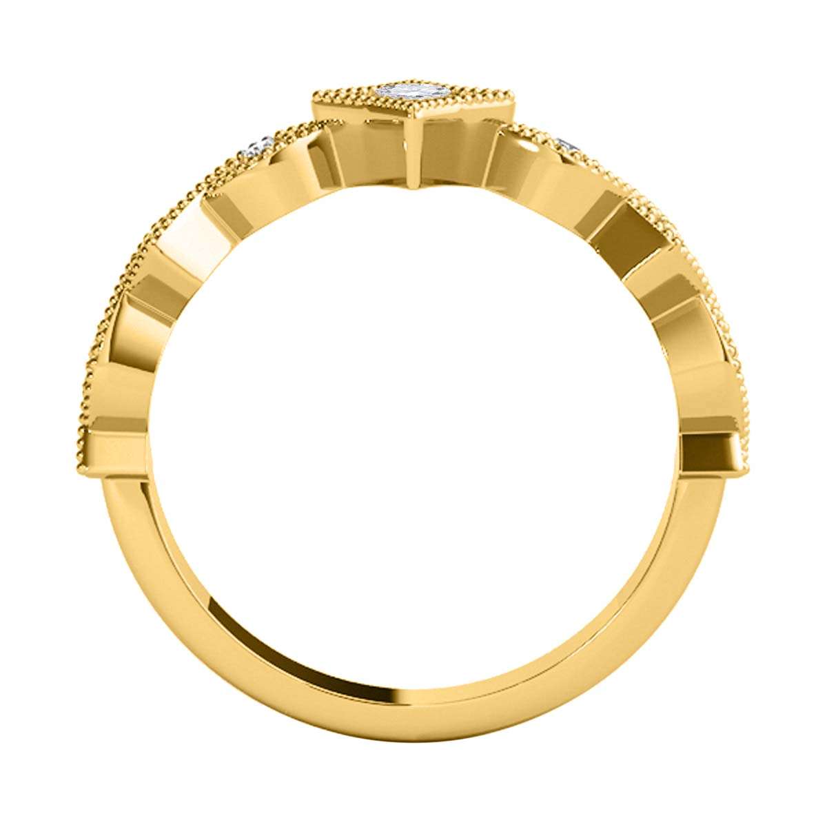 Mauli Jewels 0.25 Carat Diamond Milgrained Hand-Finished Wedding Band prong 10K Solid Yellow White Rose Gold Mauli Jewels
