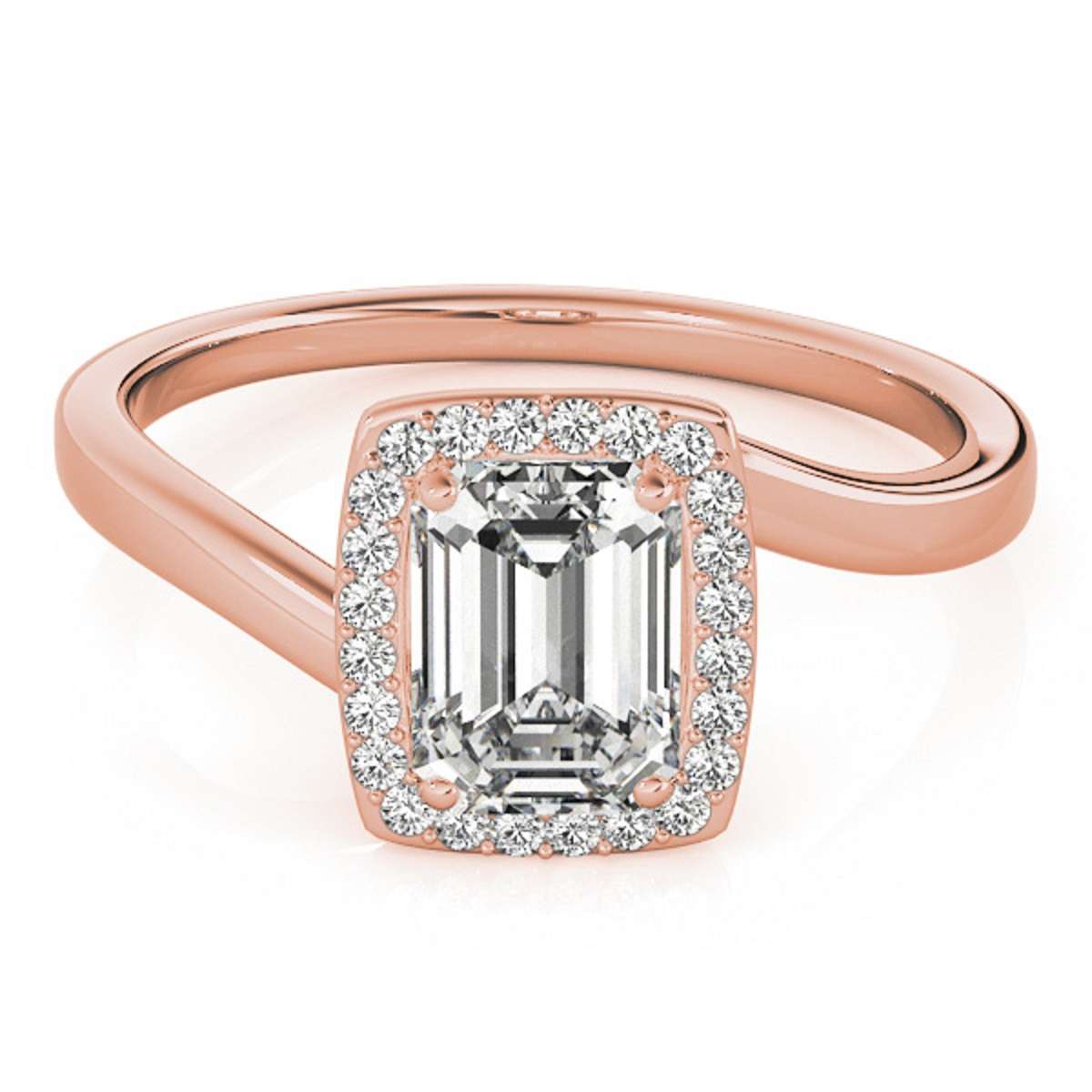 Mauli Jewels 1.15 Carat Emerald Shape Cubic Zirconia And Diamond Ring prong 10K Solid White Gold Mauli Jewels