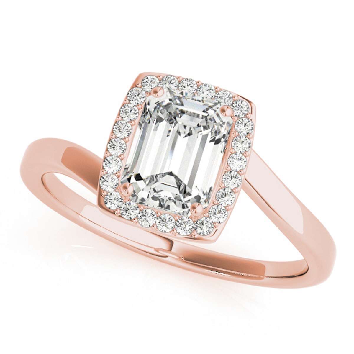 Mauli Jewels 1.15 Carat Emerald Shape Cubic Zirconia And Diamond Ring prong 10K Solid White Gold Mauli Jewels