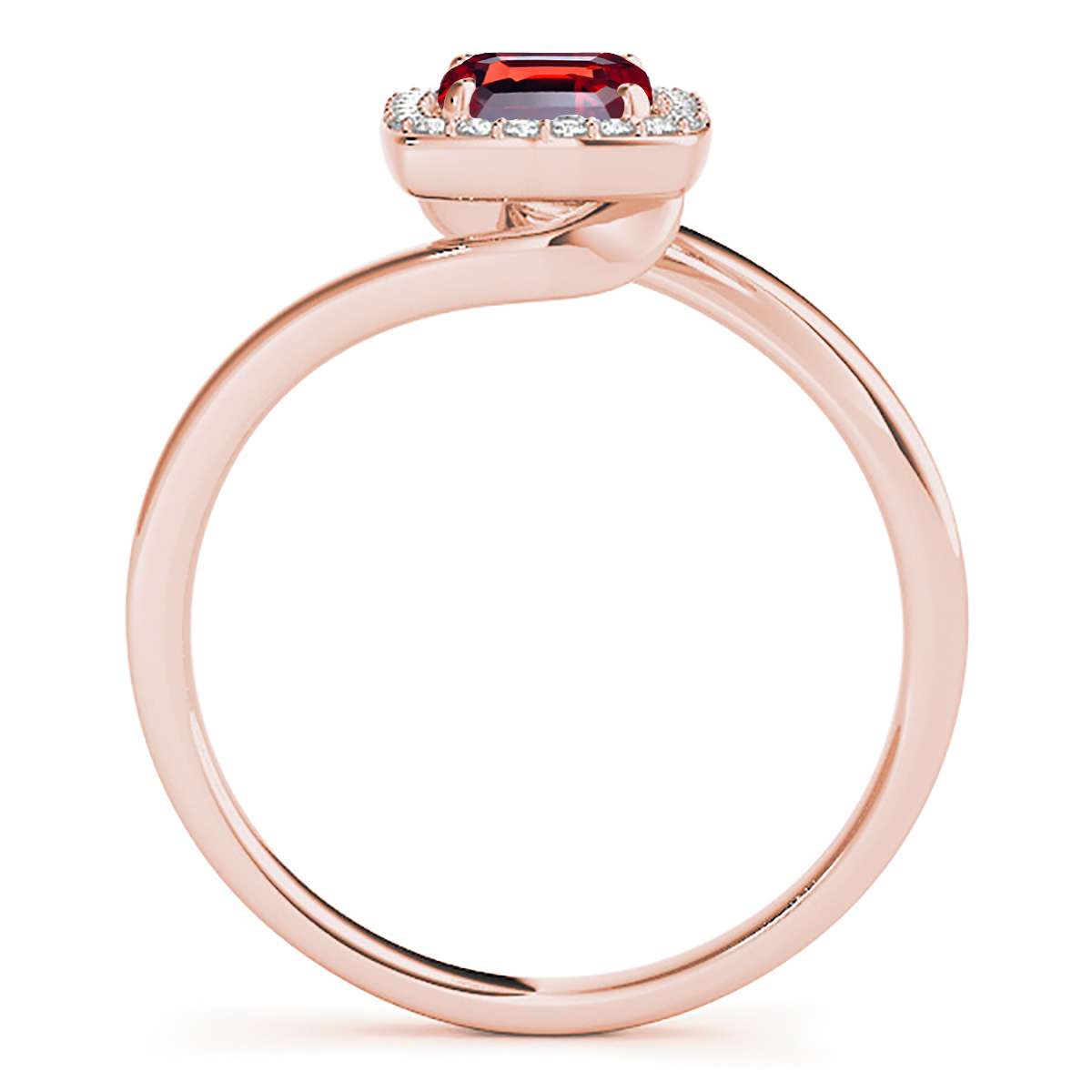 MauliJewels Rings for Women 1.10 Carat Emerald Shape Garnet And Diamond Ring prong 10K Solid Yellow Gold Mauli Jewels