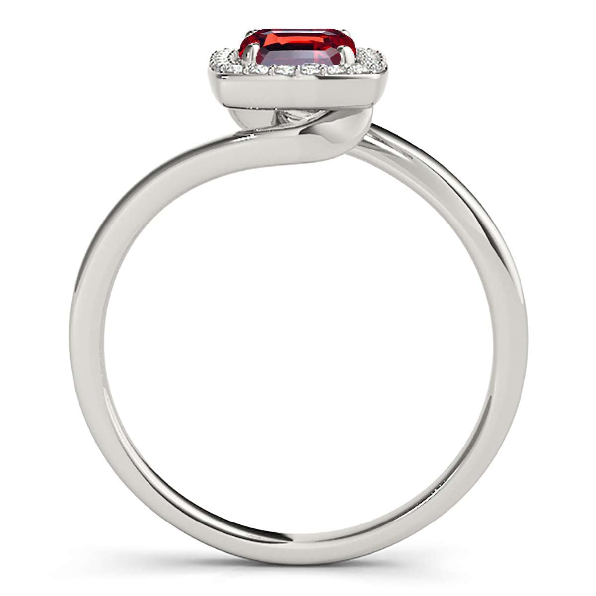 MauliJewels Rings for Women 1.10 Carat Emerald Shape Garnet And Diamond Ring prong 10K Solid Yellow Gold Mauli Jewels
