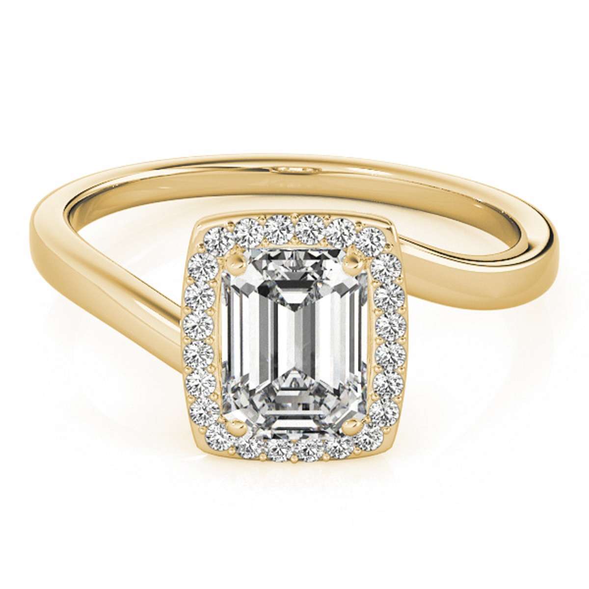 Mauli Jewels 1.15 Carat Emerald Shape Cubic Zirconia And Diamond Ring prong 10K Solid White Gold Mauli Jewels