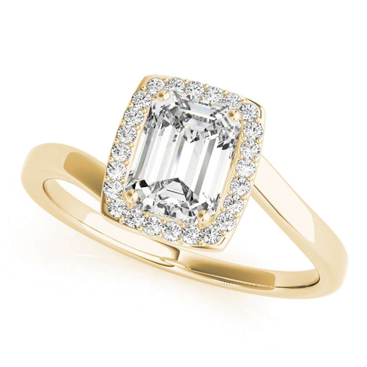 Mauli Jewels 1.15 Carat Emerald Shape Cubic Zirconia And Diamond Ring prong 10K Solid White Gold Mauli Jewels