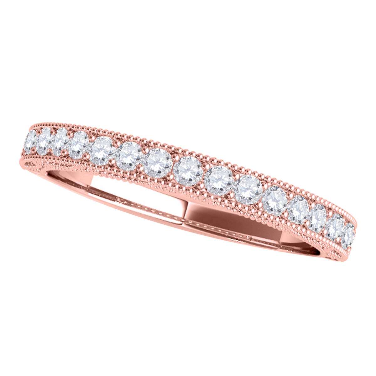 Mauli Jewels 0.30 Carat White Diamond Wedding Band for Women in 10K Solid Rose, White & Yellow Gold Mauli Jewels