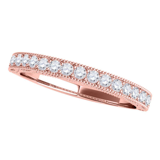 Mauli Jewels 0.30 Carat White Diamond Wedding Band for Women in 10K Solid Rose, White & Yellow Gold Mauli Jewels