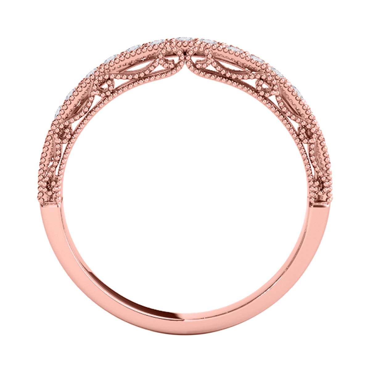 Mauli Jewels 0.30 Carat White Diamond Wedding Band for Women in 10K Solid Rose, White & Yellow Gold Mauli Jewels
