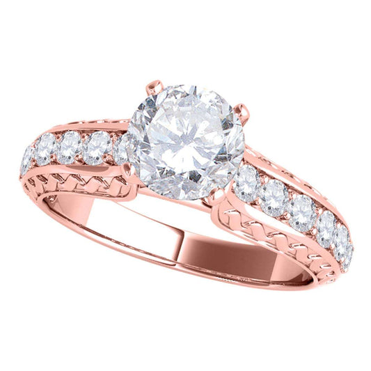 Mauli Jewels 1.00 Carat Diamond Hand-Crafted Vintage Art Deco Engagement Wedding Ring 10K White Rose Yellow Gold Mauli Jewels