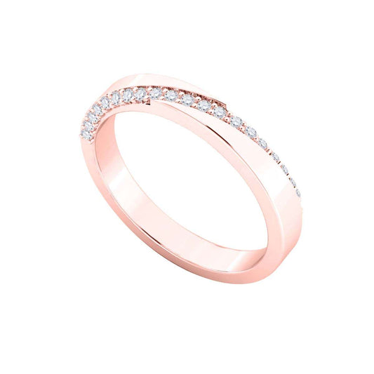 0.15 Carat Natural Diamond Wedding Band Prong-Setting 10K Rose, White & Yellow Gold Mauli Jewels