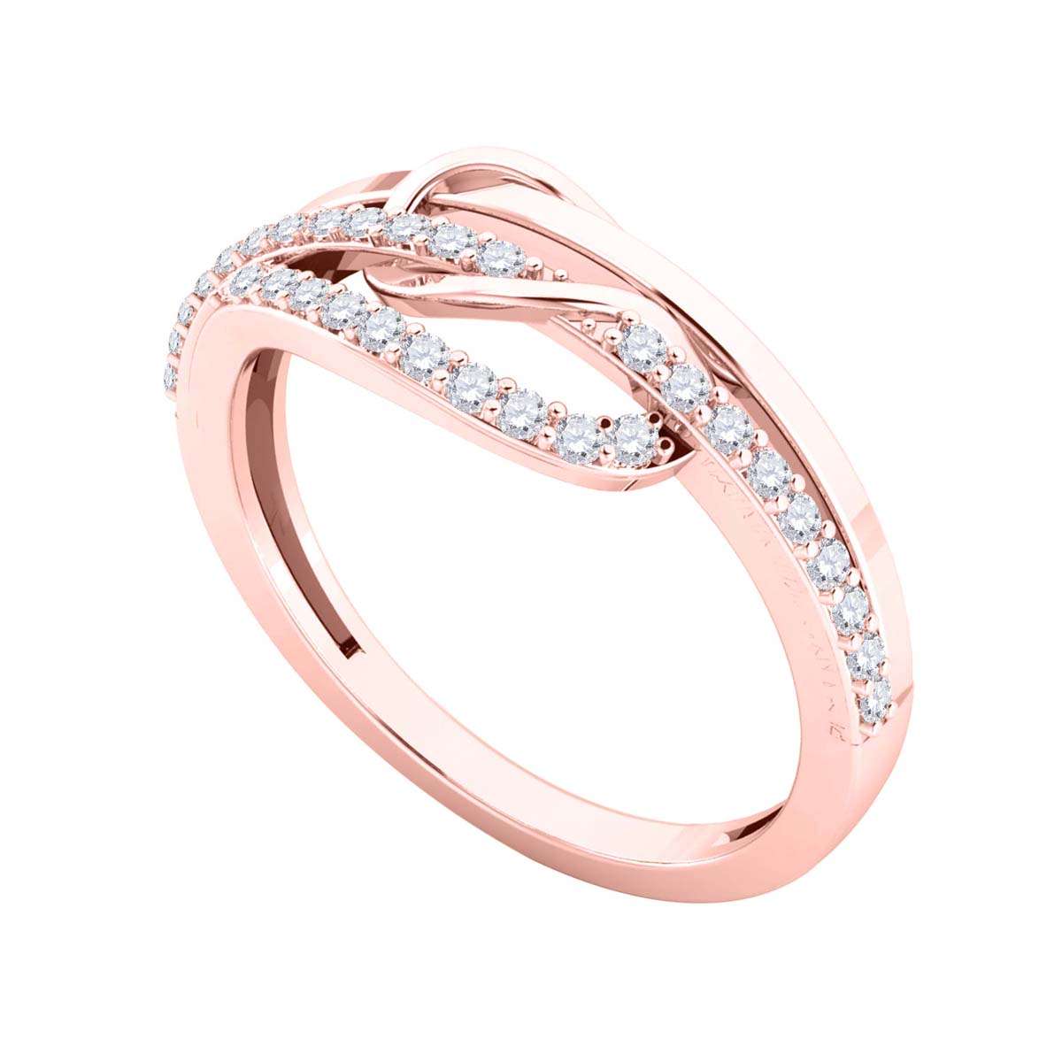 MauliJewels 1/4 Carat Diamond Split-Shank Wedding Band Prong-Setting 10K Rose, White Yellow Gold Mauli Jewels