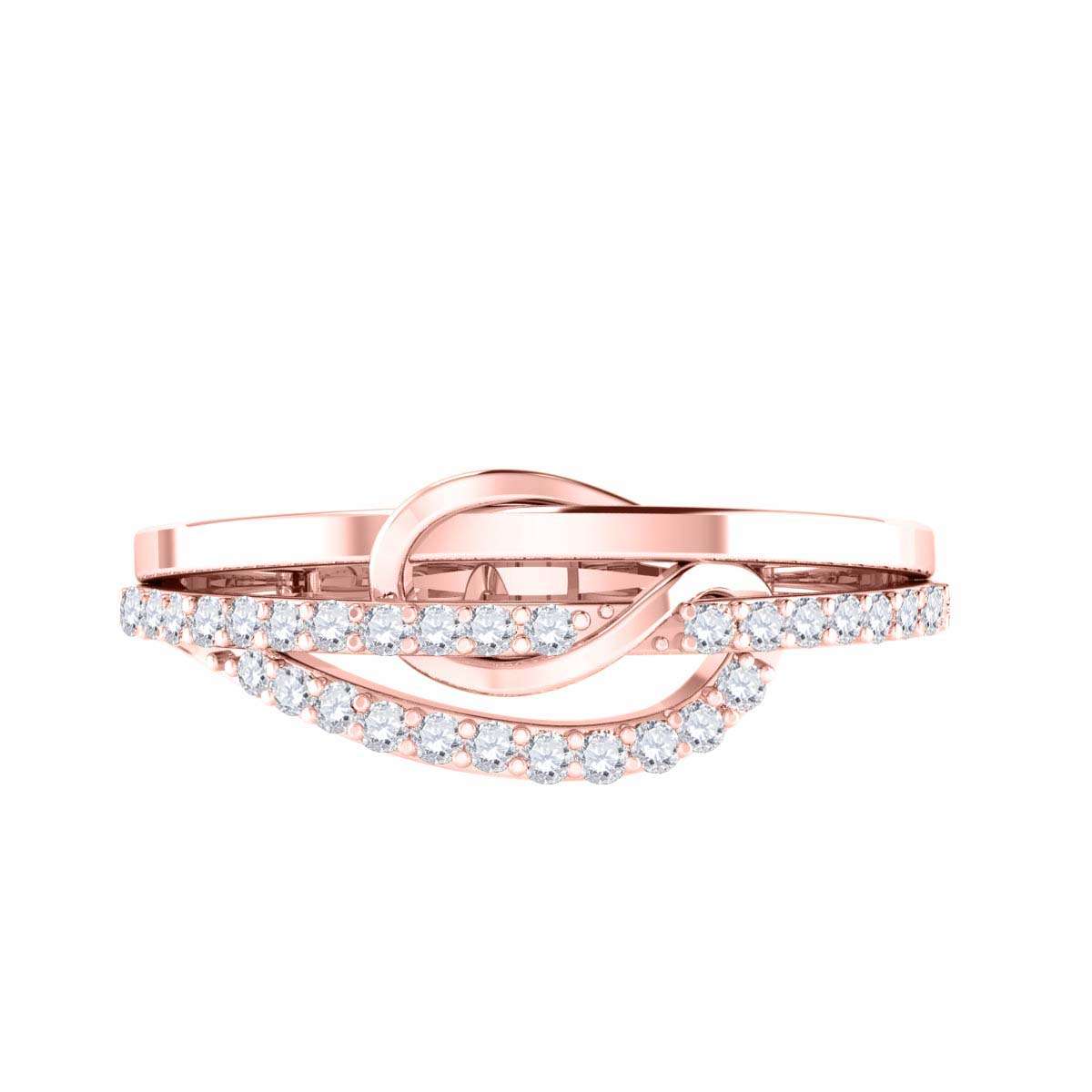 MauliJewels 1/4 Carat Diamond Split-Shank Wedding Band Prong-Setting 10K Rose, White Yellow Gold Mauli Jewels