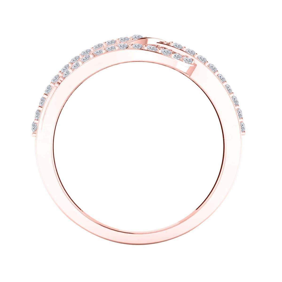 MauliJewels 1/4 Carat Diamond Split-Shank Wedding Band Prong-Setting 10K Rose, White Yellow Gold Mauli Jewels