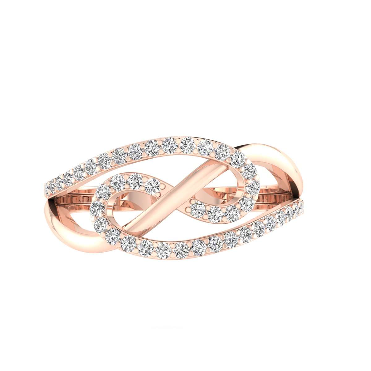 MauliJewels 1/3 Carat Interlocking Wedding Swirl Diamond Ring for Women 10K Rose, White Yellow Gold Mauli Jewels