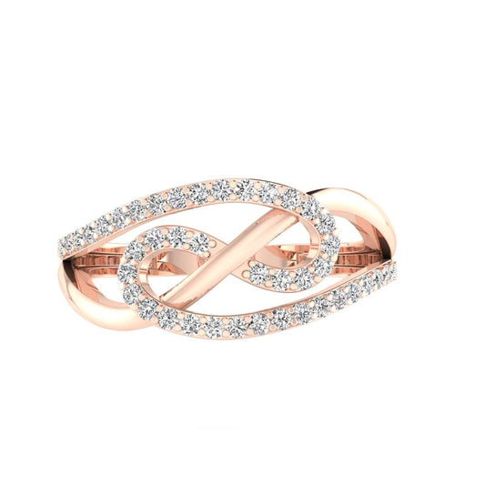 MauliJewels 1/3 Carat Interlocking Wedding Swirl Diamond Ring for Women 10K Rose, White Yellow Gold Mauli Jewels