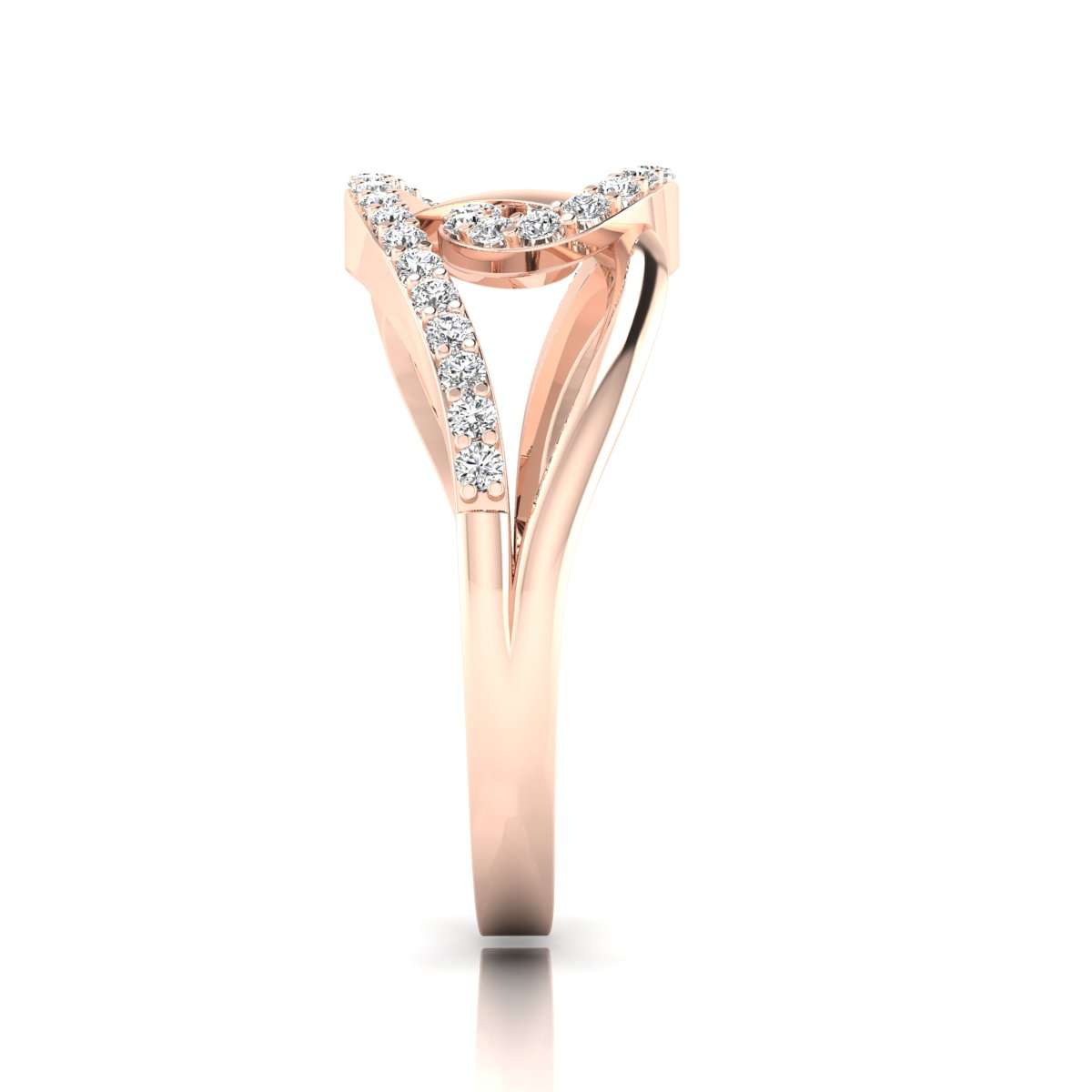 MauliJewels 1/3 Carat Interlocking Wedding Swirl Diamond Ring for Women 10K Rose, White Yellow Gold Mauli Jewels