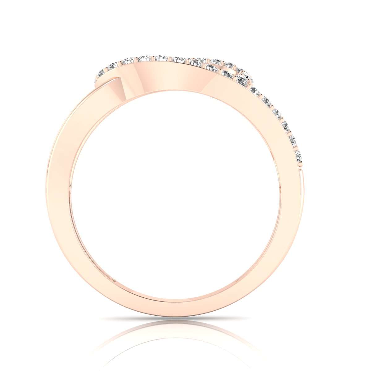 MauliJewels 1/3 Carat Interlocking Wedding Swirl Diamond Ring for Women 10K Rose, White Yellow Gold Mauli Jewels