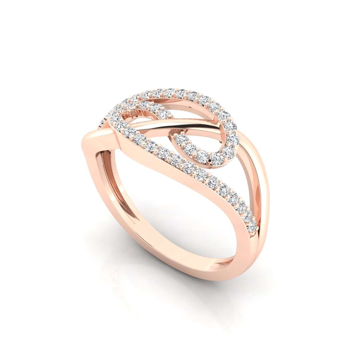 MauliJewels 1/3 Carat Interlocking Wedding Swirl Diamond Ring for Women 10K Rose, White Yellow Gold Mauli Jewels