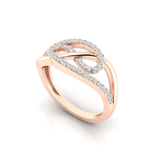 MauliJewels 1/3 Carat Interlocking Wedding Swirl Diamond Ring for Women 10K Rose, White Yellow Gold Mauli Jewels