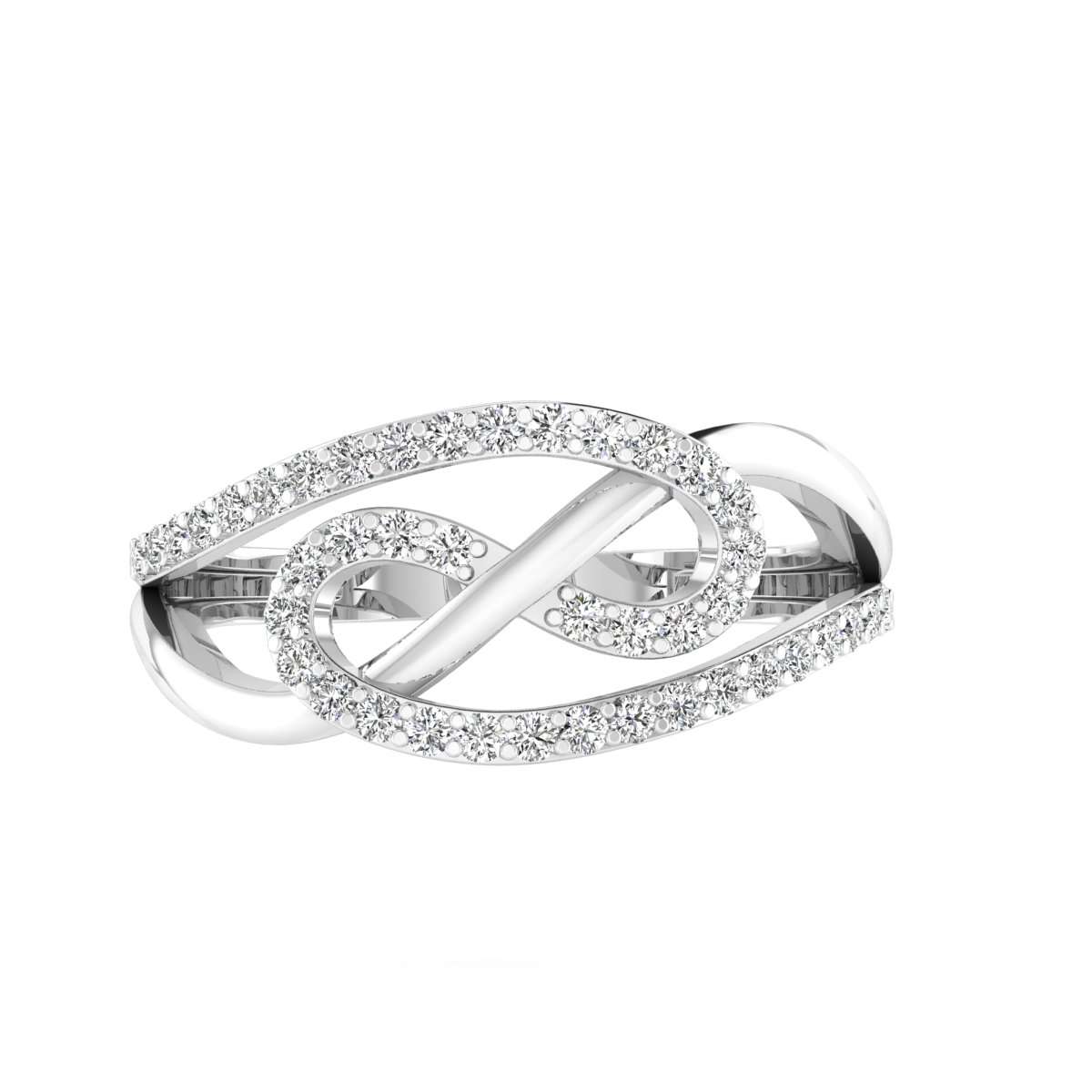 MauliJewels 1/3 Carat Interlocking Wedding Swirl Diamond Ring for Women 10K Rose, White Yellow Gold Mauli Jewels