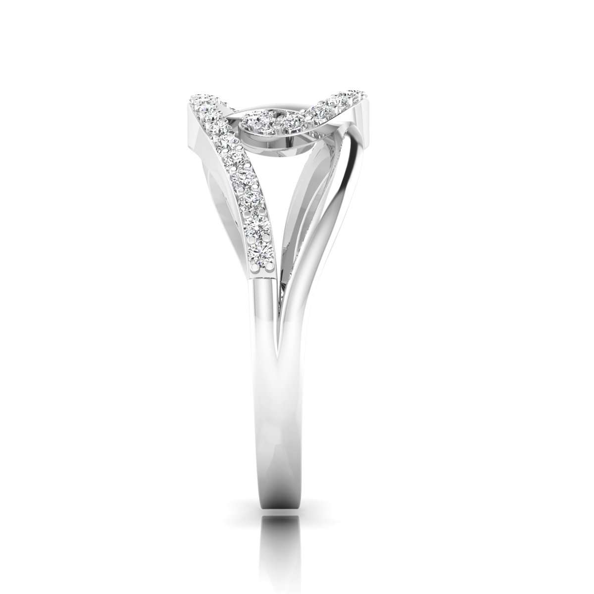 MauliJewels 1/3 Carat Interlocking Wedding Swirl Diamond Ring for Women 10K Rose, White Yellow Gold Mauli Jewels