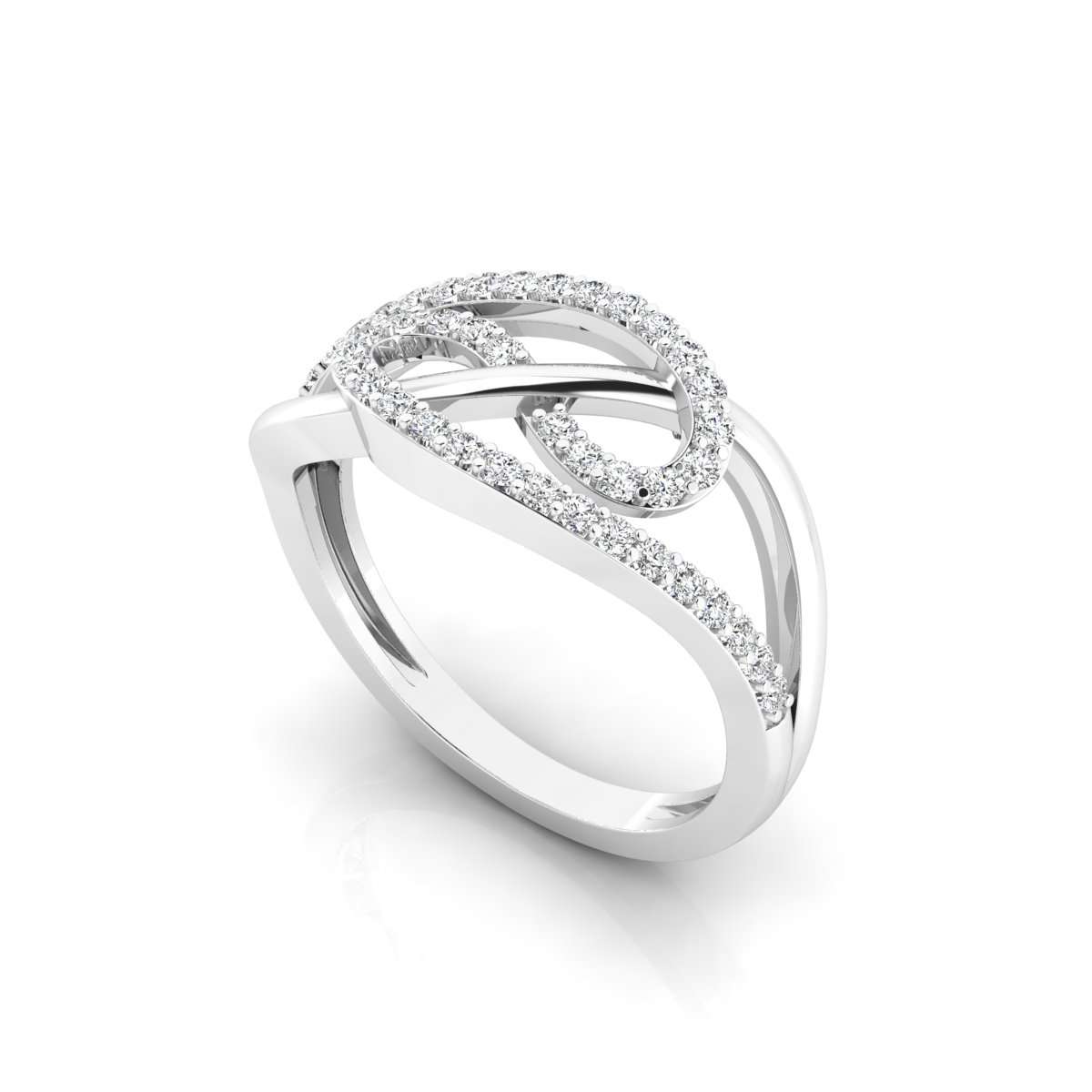 MauliJewels 1/3 Carat Interlocking Wedding Swirl Diamond Ring for Women 10K Rose, White Yellow Gold Mauli Jewels