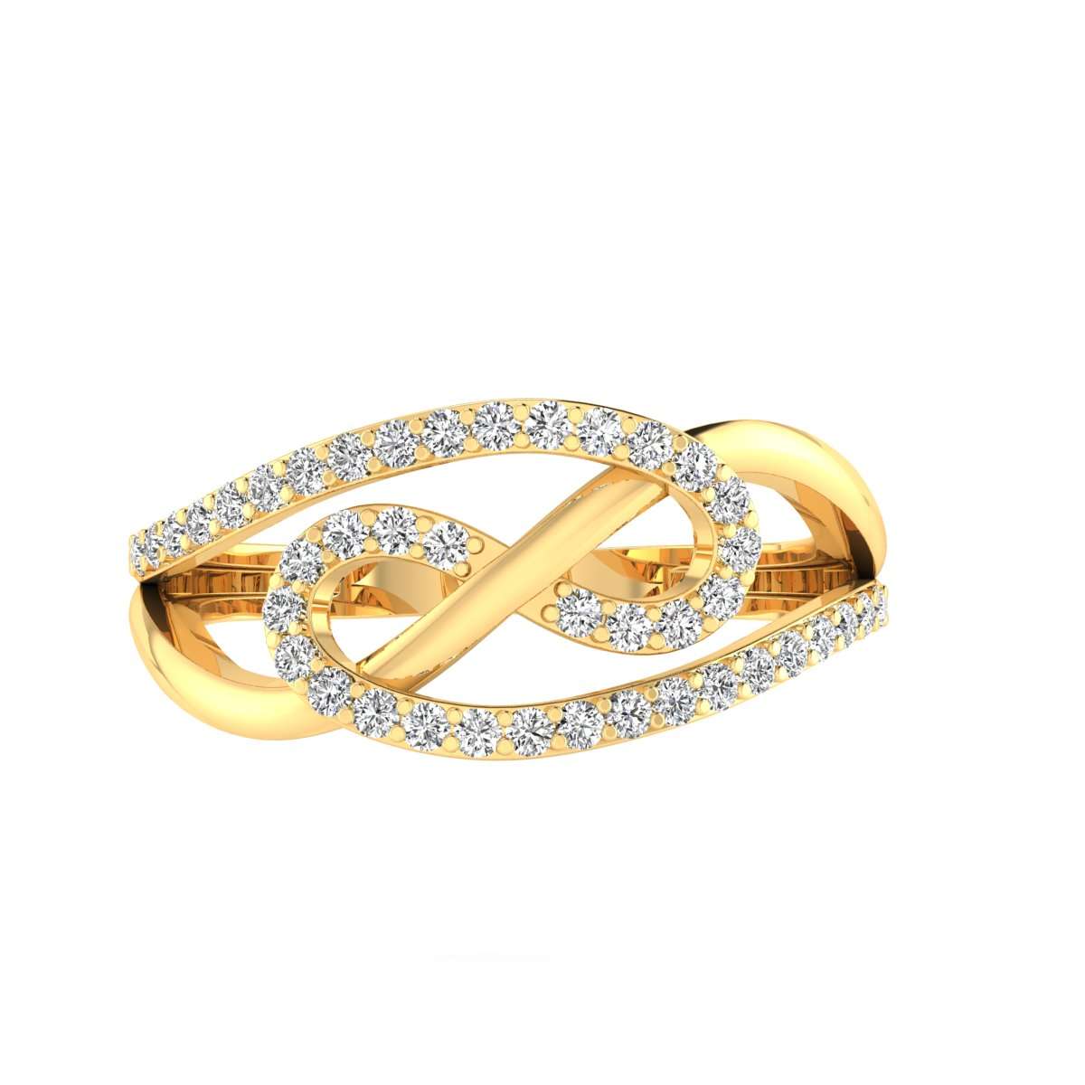 MauliJewels 1/3 Carat Interlocking Wedding Swirl Diamond Ring for Women 10K Rose, White Yellow Gold Mauli Jewels