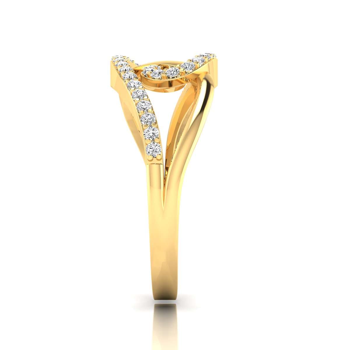MauliJewels 1/3 Carat Interlocking Wedding Swirl Diamond Ring for Women 10K Rose, White Yellow Gold Mauli Jewels